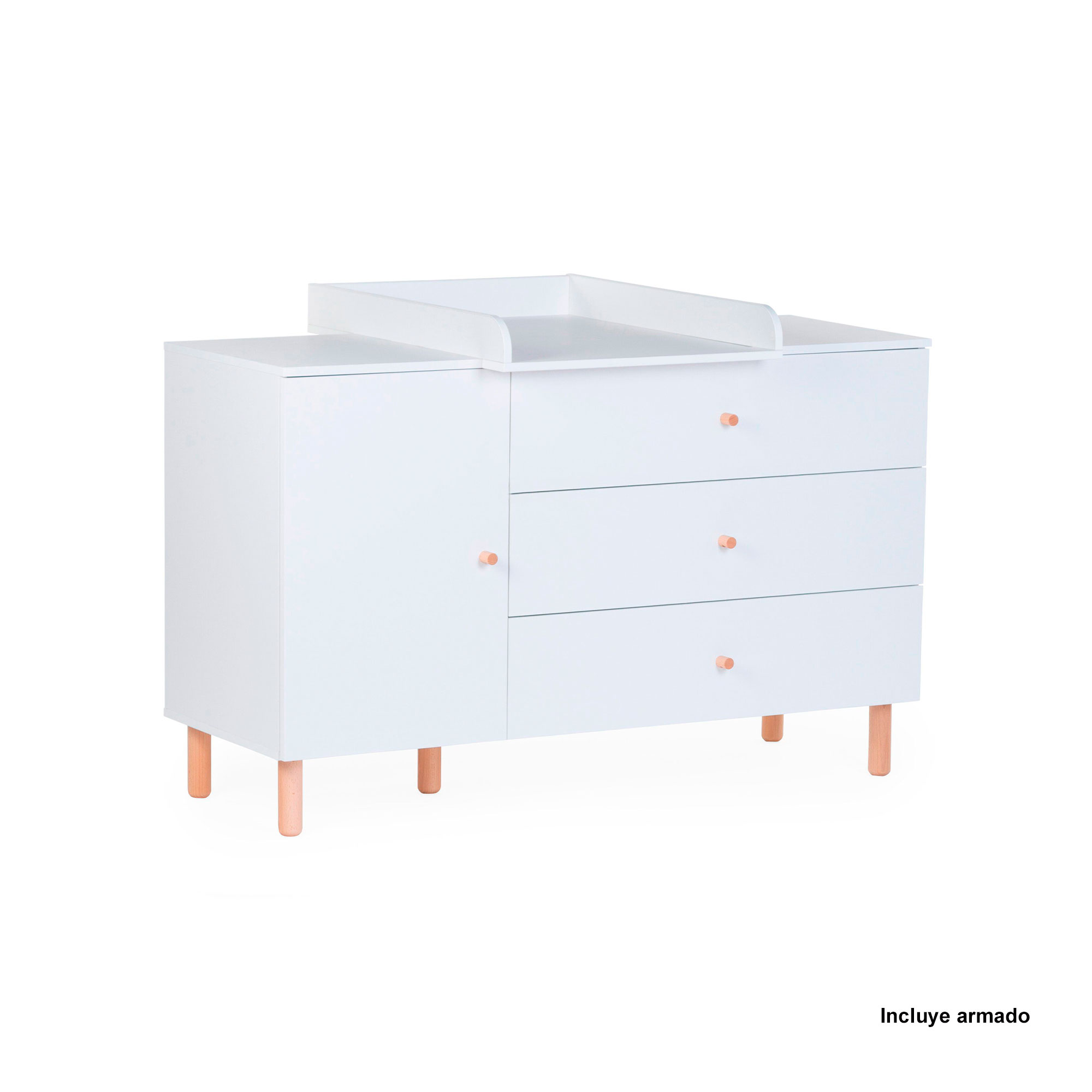 CÓMODA 3 CAJONES NORDICA NATUREL 85 X 50 X 95 CM CHILDHOME